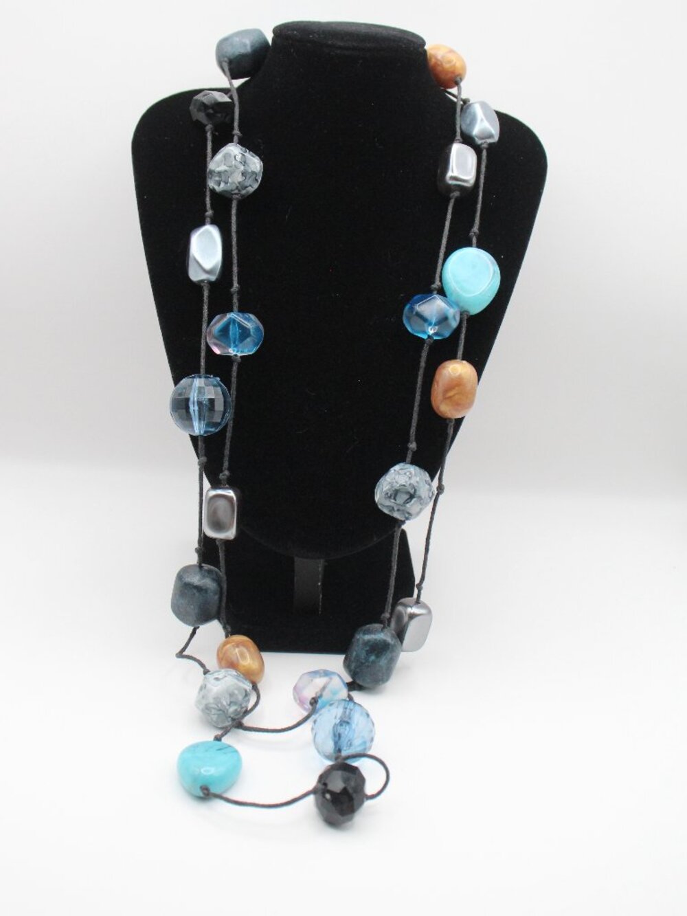 Glass Bead Infiniti Necklace on Cord